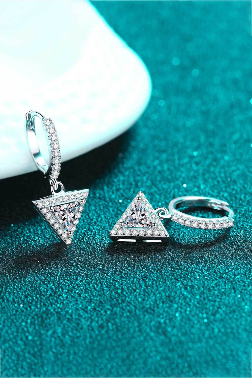 Moissanite Triangle Drop Earrings - Ling Ling Kwong’s Favorite
