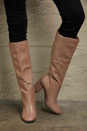 East Lion Corp Block Heel Knee High Boots - WAZKA