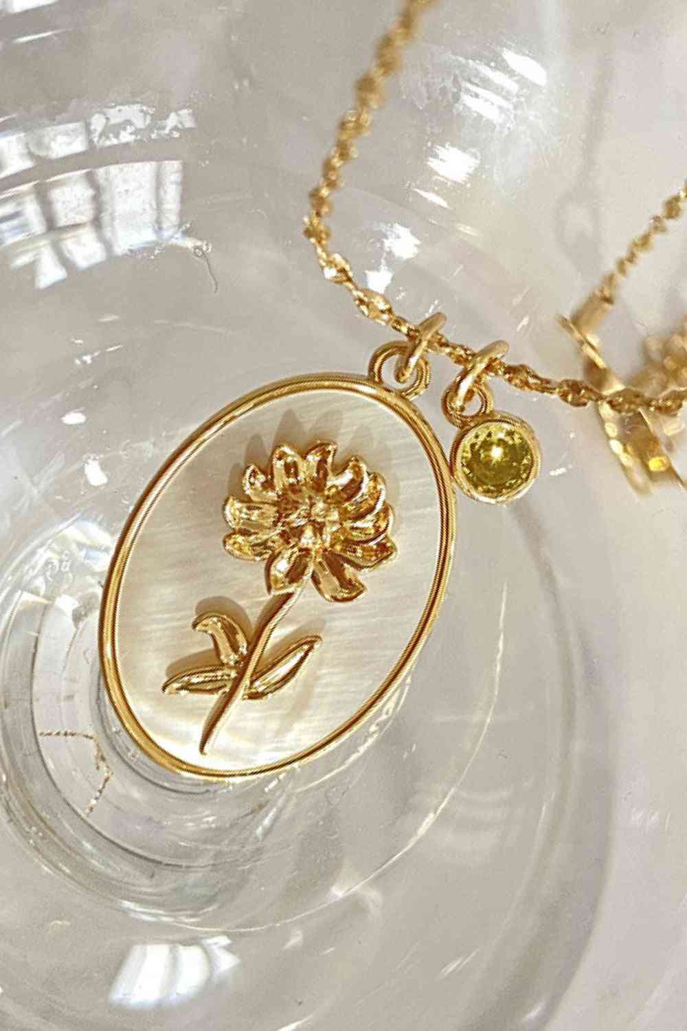 Flower Shell Pendant Copper Necklace - WAZKA