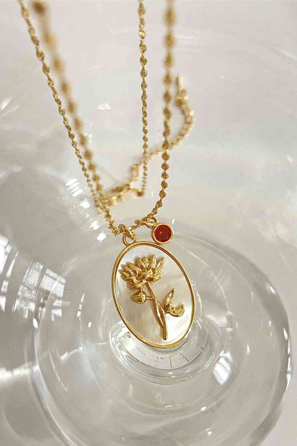 Flower Shell Pendant Copper Necklace - WAZKA