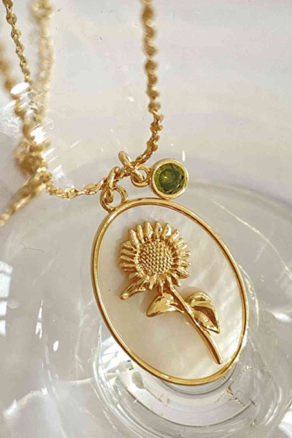 Flower Shell Pendant Copper Necklace - WAZKA