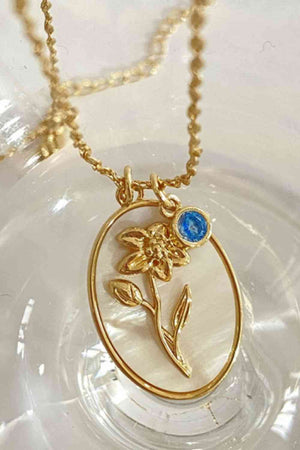 Flower Shell Pendant Copper Necklace - WAZKA