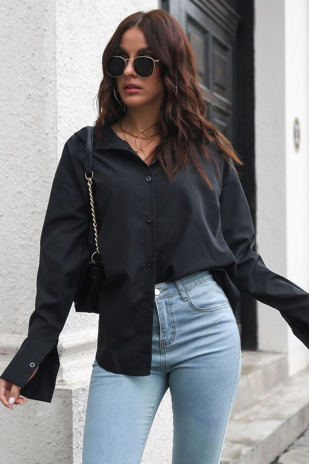 Dropped Shoulder Longline Shirt - WAZKA