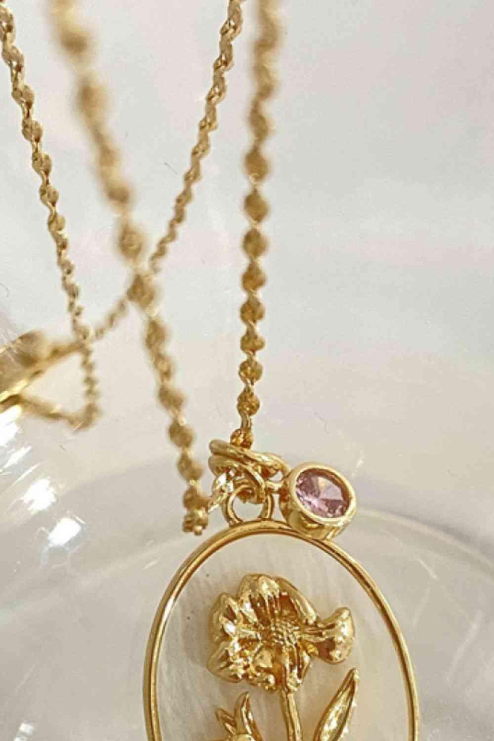 Flower Shell Pendant Copper Necklace - WAZKA