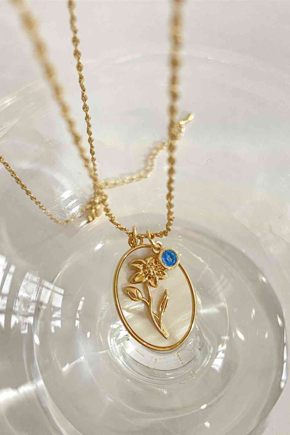Flower Shell Pendant Copper Necklace - WAZKA