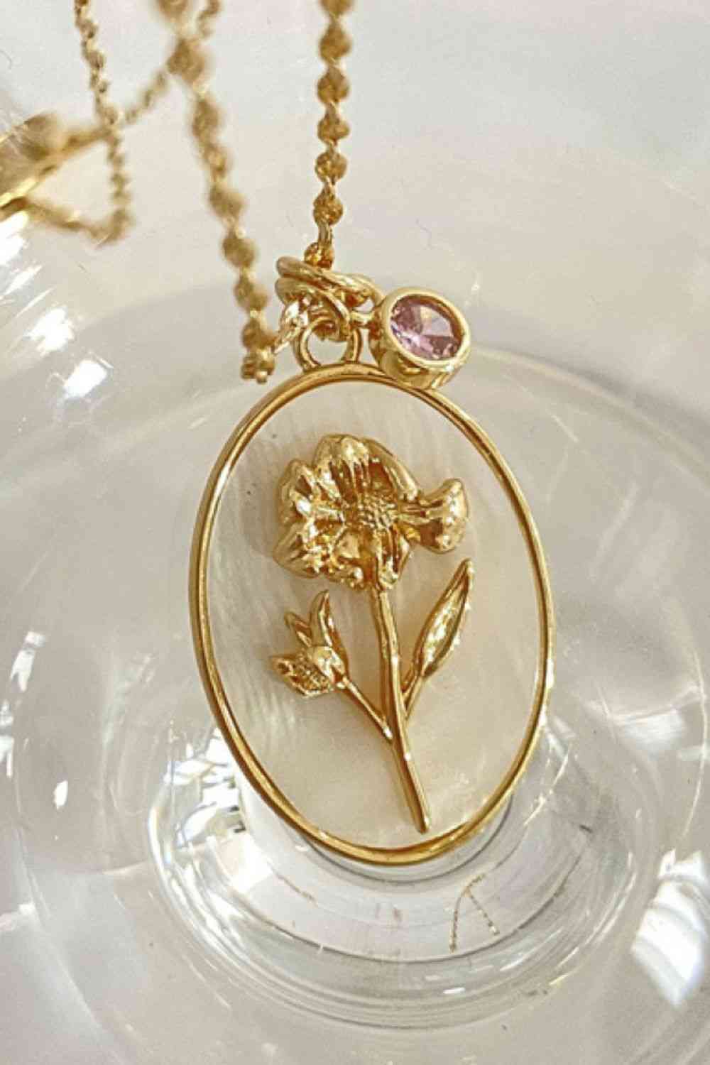 Flower Shell Pendant Copper Necklace - WAZKA