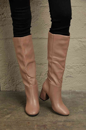 East Lion Corp Block Heel Knee High Boots - WAZKA