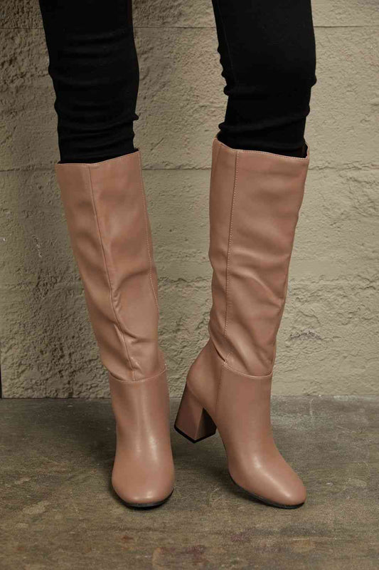 East Lion Corp Block Heel Knee High Boots - WAZKA