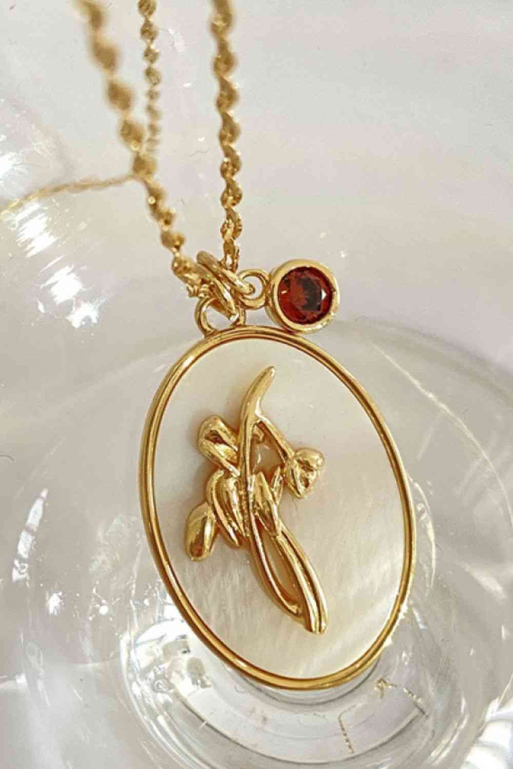 Flower Shell Pendant Copper Necklace - WAZKA