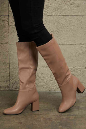 East Lion Corp Block Heel Knee High Boots - WAZKA