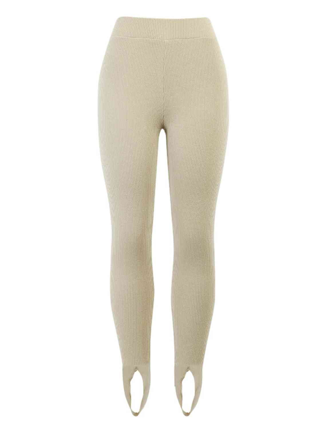 Ribbed Mid Waist Leggings - WAZKA