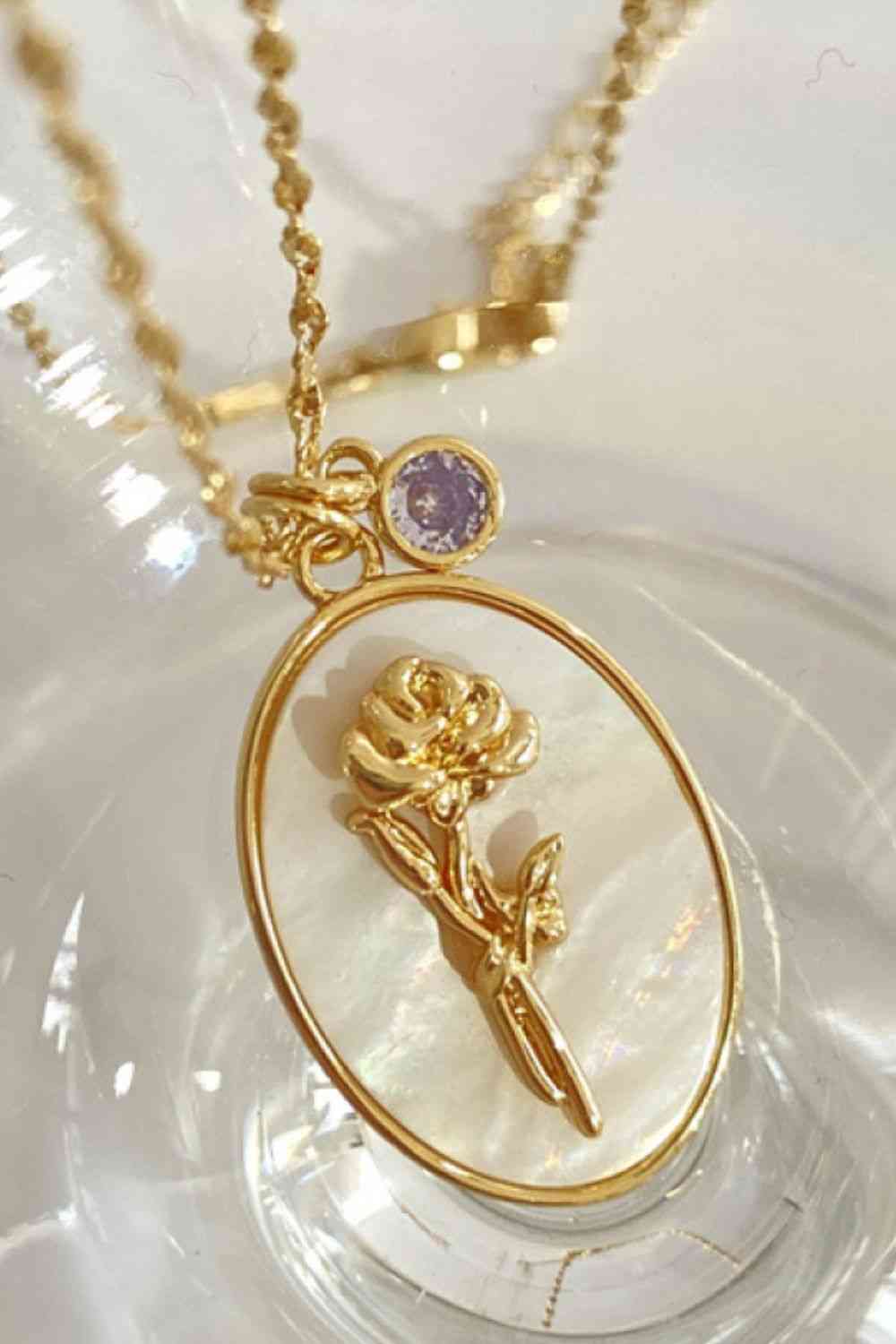 Flower Shell Pendant Copper Necklace - WAZKA