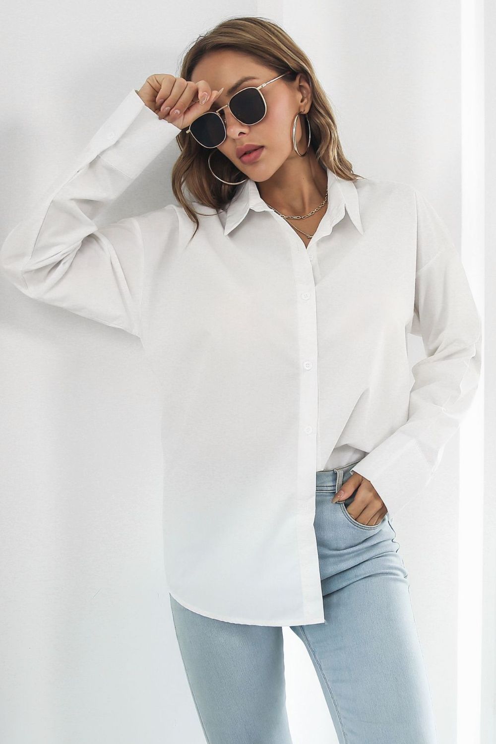 Dropped Shoulder Longline Shirt - WAZKA