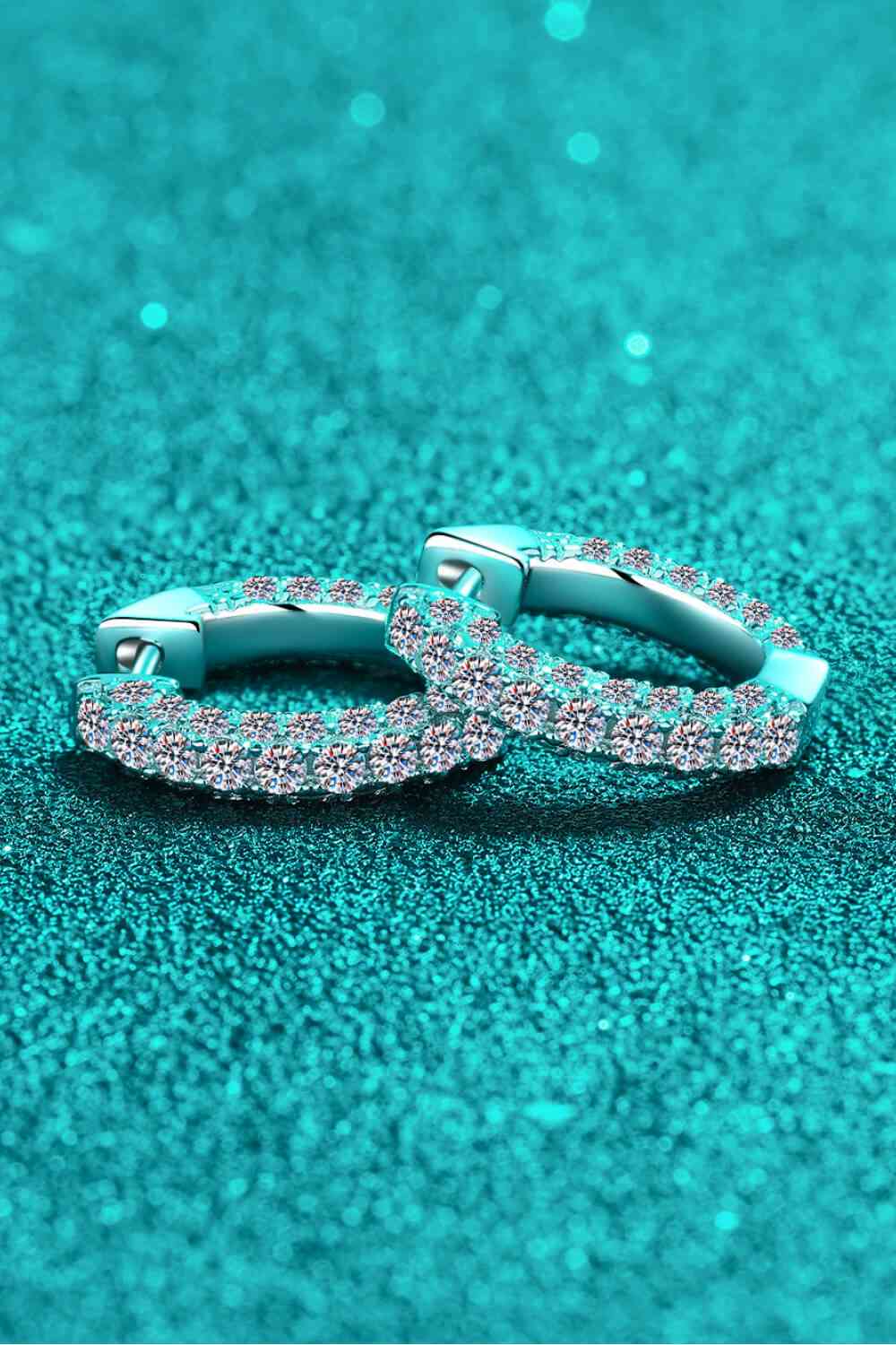 925 Sterling Silver Moissanite Huggie Earrings - WAZKA
