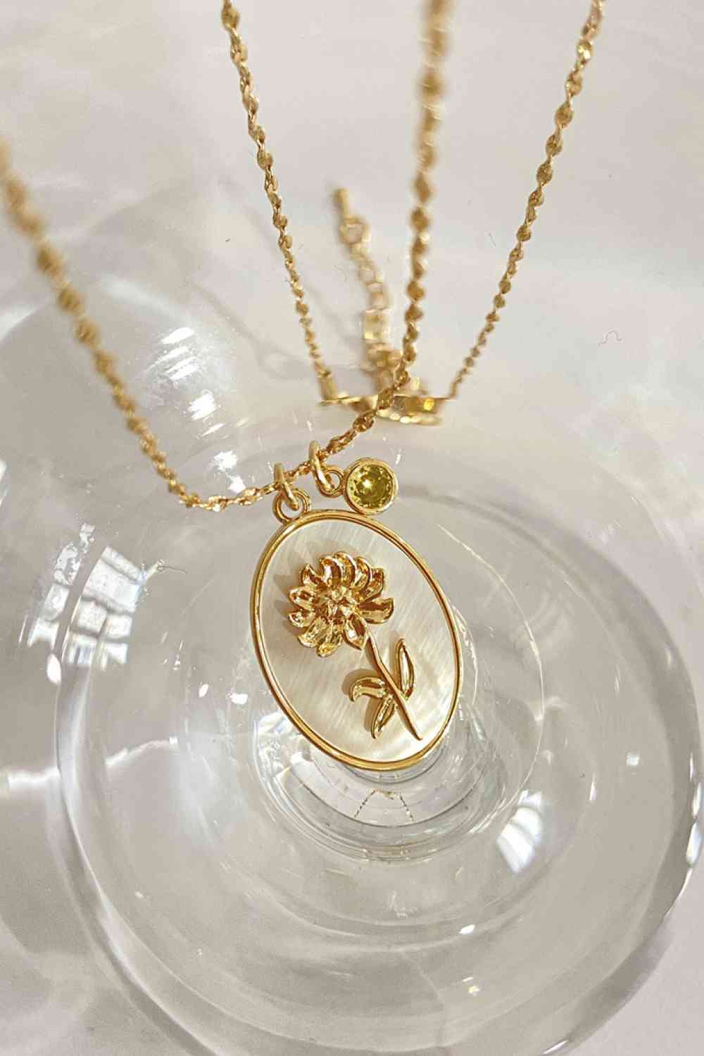 Flower Shell Pendant Copper Necklace - WAZKA