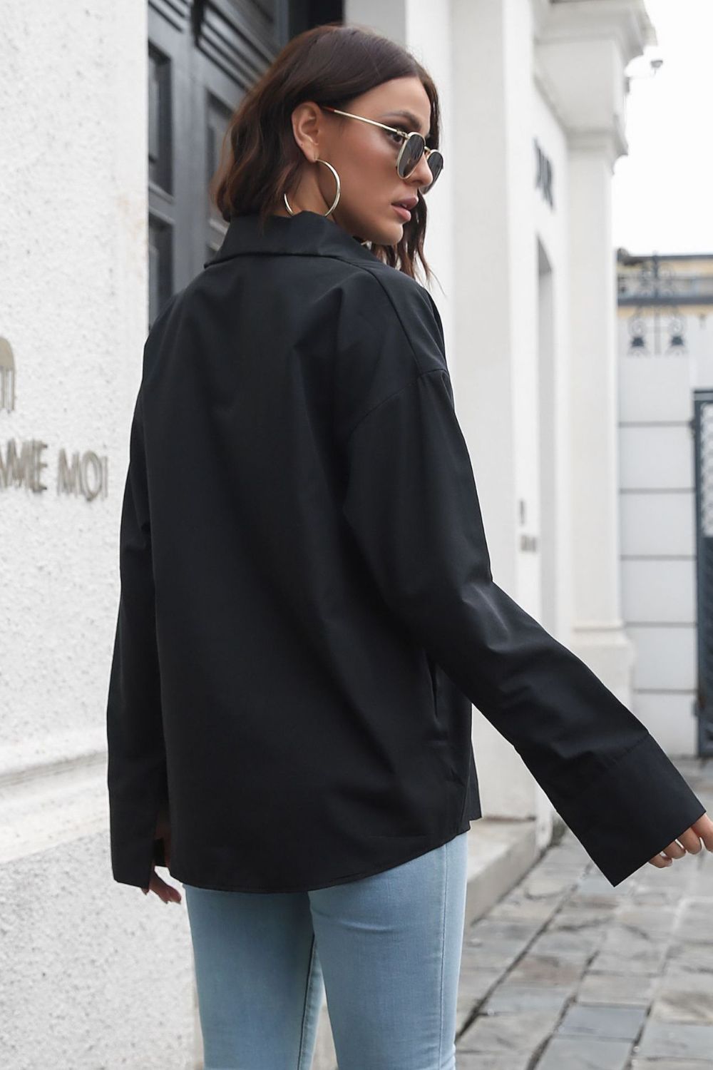 Dropped Shoulder Longline Shirt - WAZKA
