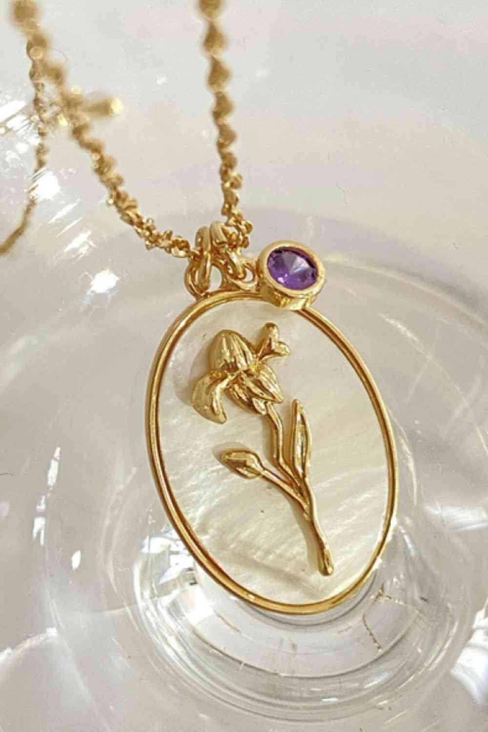 Flower Shell Pendant Copper Necklace - WAZKA
